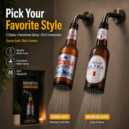 🍺 Beer Bottle Shower Head — 2 Fun Styles, One Hilarious Gift