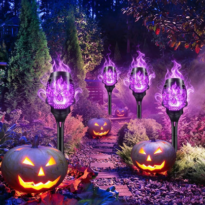 🔥Halloween Early Bird Special Sale 50% OFF🔥Halloween Solar Skull Flame Lights💀