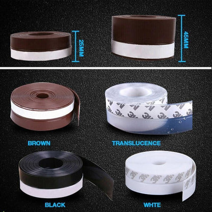 Silicone Door Weather Stripping Seal Strip, 5M/16.4FT Adhesive Door Bottom Draft Stopper for Doors and Windows