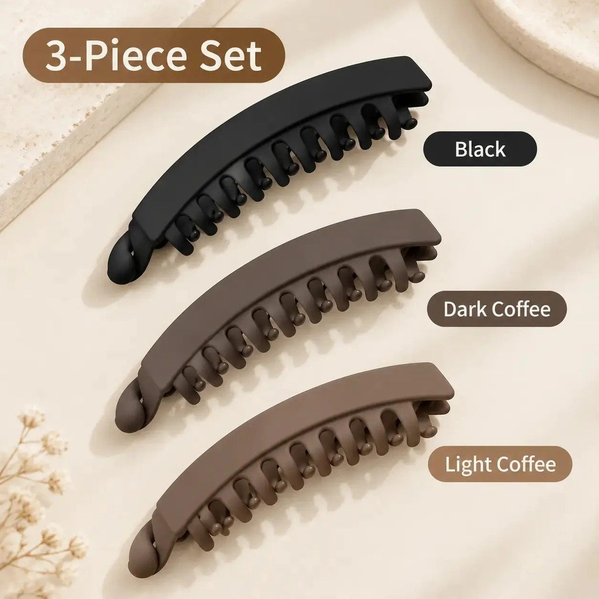 3 PCS Banana Hair Clips for Women, Cute and Stylish French Hair Claw Clips