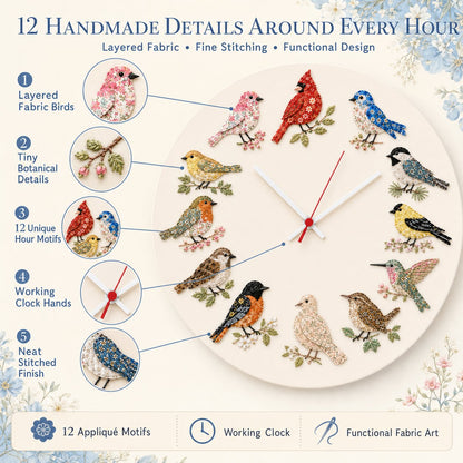 ⏳ Last Day 49% OFF – 🕒 Beginner-Friendly DIY Patchwork Fabric Clock Kit – 12-Themed Appliqué Wall Clock | Complete Kit with Coordinated Fabrics, Clock Mechanism & Step-by-Step Guide Included 💕