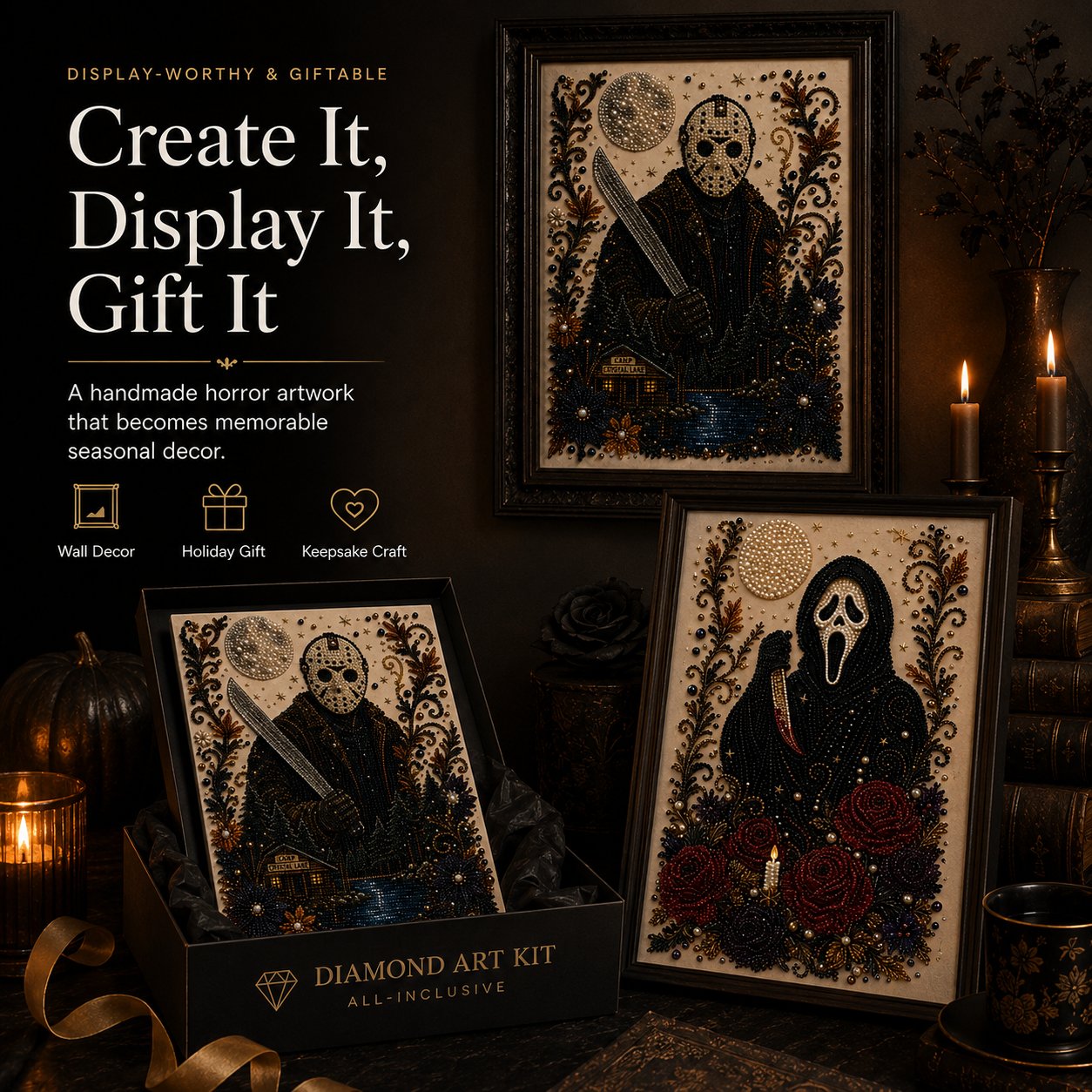 🖤 DIY Horror Diamond Art Kit