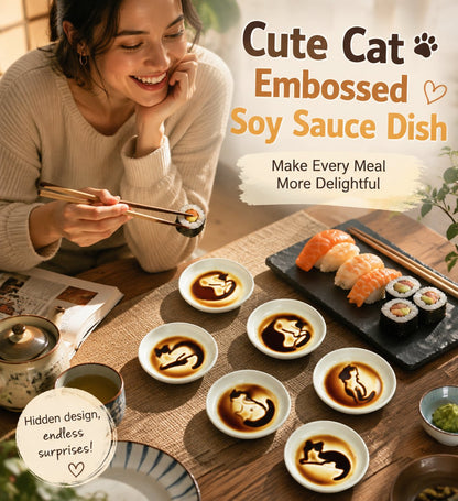 Cute Cat Embossed Soy Sauce Dish