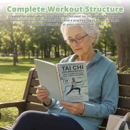 🔥🎁🔥Tai Chi Walking for Seniors, Spiral Bound 28 Day Morning Plan