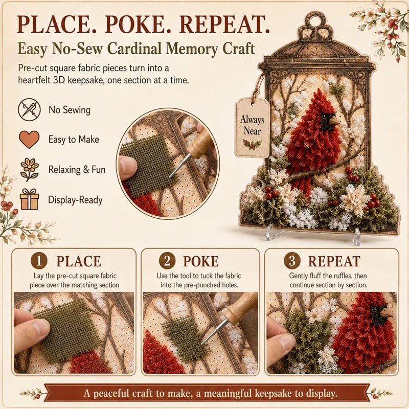 🔥LAST DAY 50% OFF - 🕊️ Always Near 3D Fabric Poke Art Memory Lantern Kit
