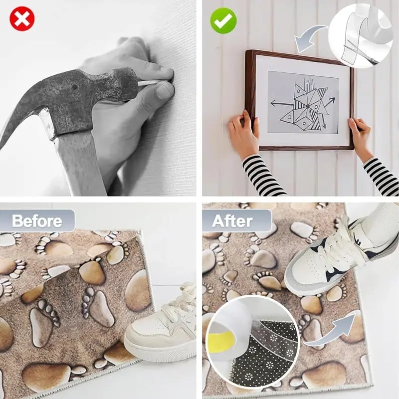 🔥 Last Day 50%Off : Strong Hold Clear Double-Sided Tape  ✨