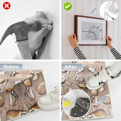 🔥 Last Day 50%Off : Strong Hold Clear Double-Sided Tape  ✨