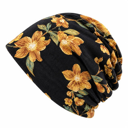 🔥HOT SALE🔥Boho Floral Slouchy Beanie for Women Lightweight Soft Stretchy Hat