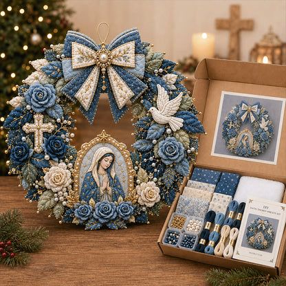🔥49% Off Last Day -🎄 DIY Beaded & Quilted Christmas Wreath Kit