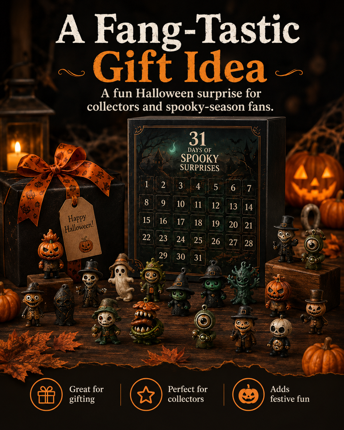 31-Day Halloween Advent Calendar with Mini Figurines