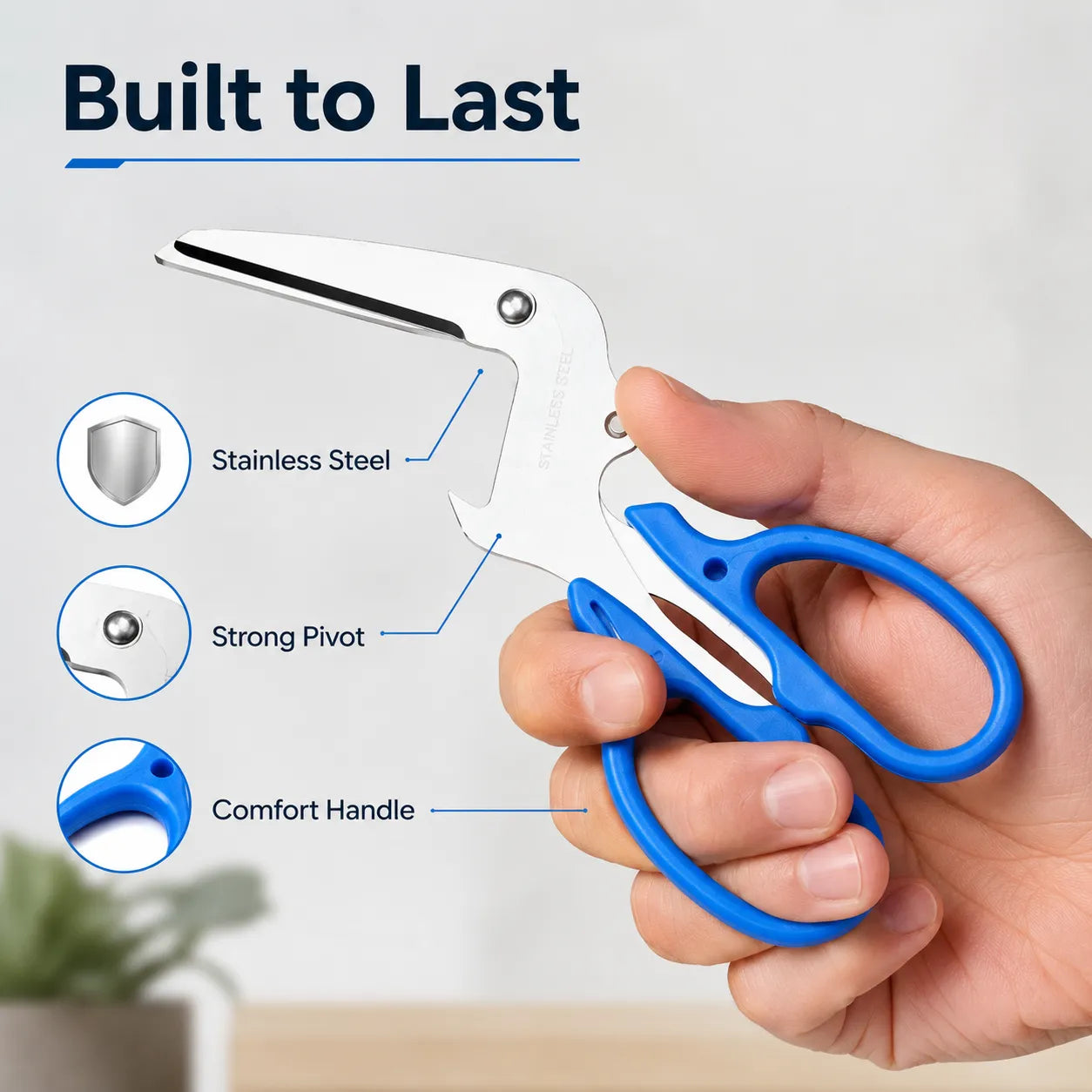 ⏳ Last Day 49% OFF – ✂️ Heavy-Duty Stainless Steel Safety Scissors | Powerful Cutting Performance For Packaging, Bottles, Rope, First Aid & Daily Household Tasks 🔥