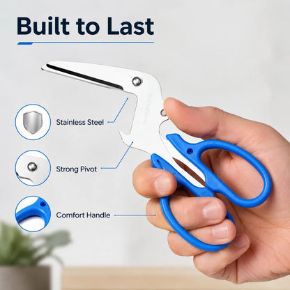 ⏳ Last Day 49% OFF – ✂️ Heavy-Duty Stainless Steel Safety Scissors | Powerful Cutting Performance For Packaging, Bottles, Rope, First Aid & Daily Household Tasks 🔥