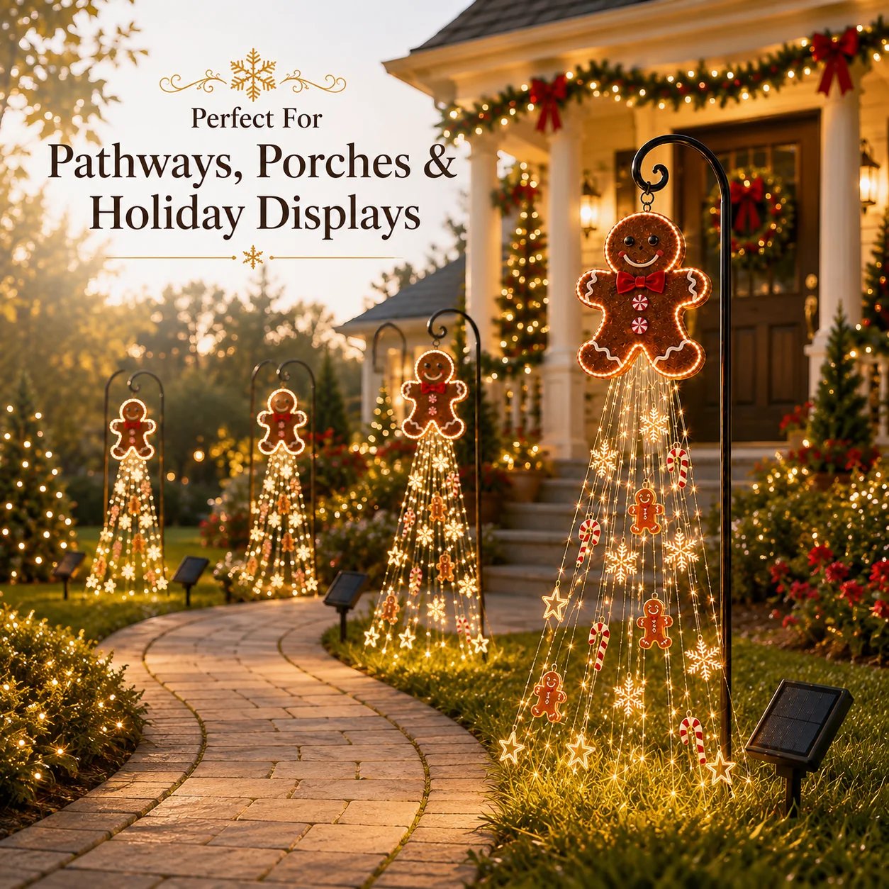 🎄 Gingerbread Magic Solar Holiday Yard Light