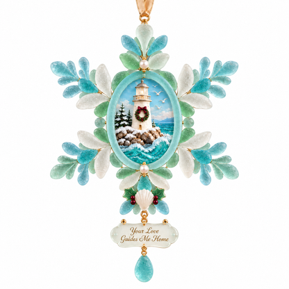 Coastal-style snowflake Christmas ornament
