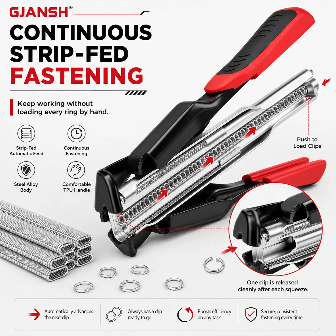 One hand C clip pliers
