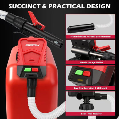 Portable Automatic Transfer Pump 3.2 GPM – Electric Battery Powered Liquid Transfer with Auto-Stop Sensor & 3 Adapters