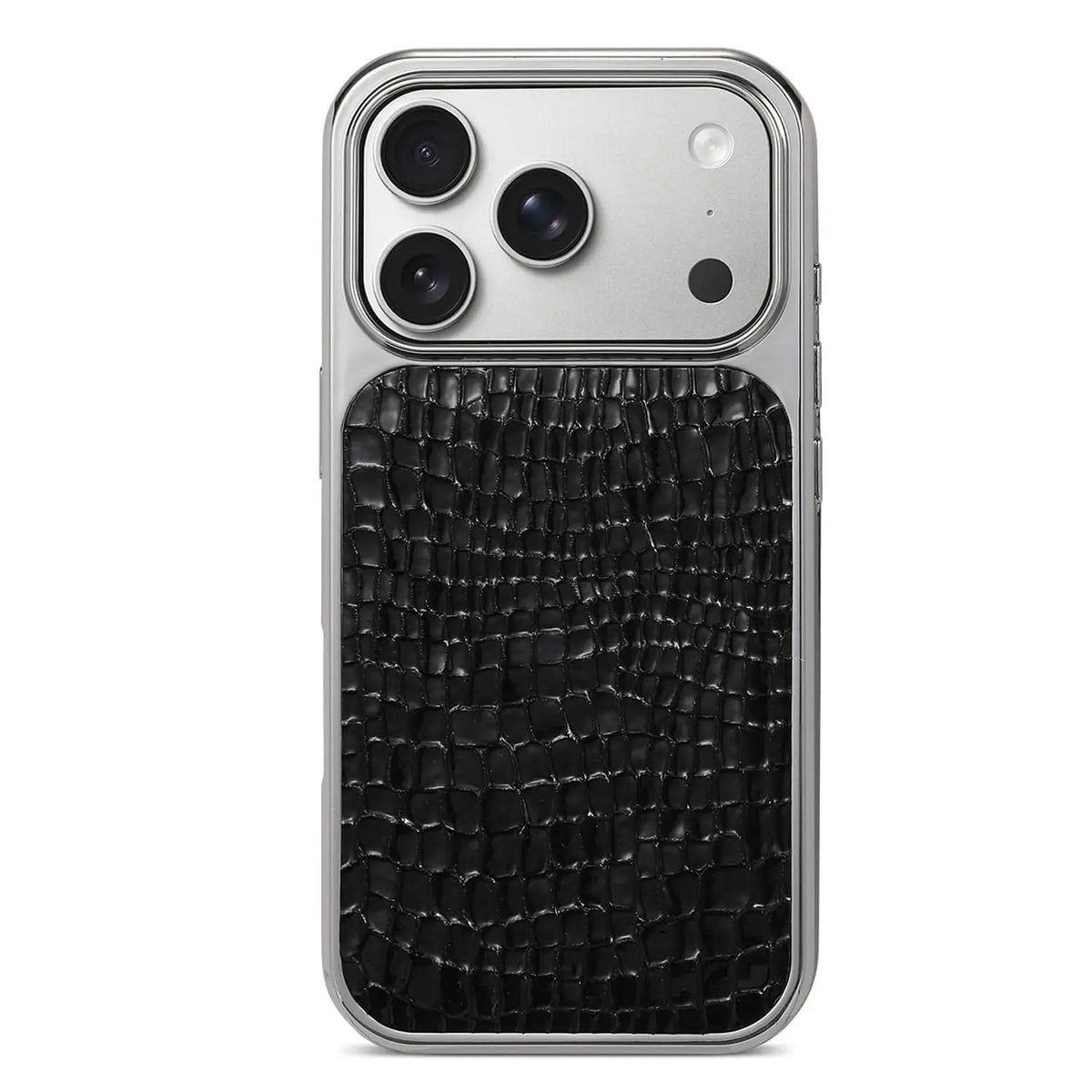 Luxe Croc Leather iPhone Case | Chrome Edge Slim Protective Cover ✨