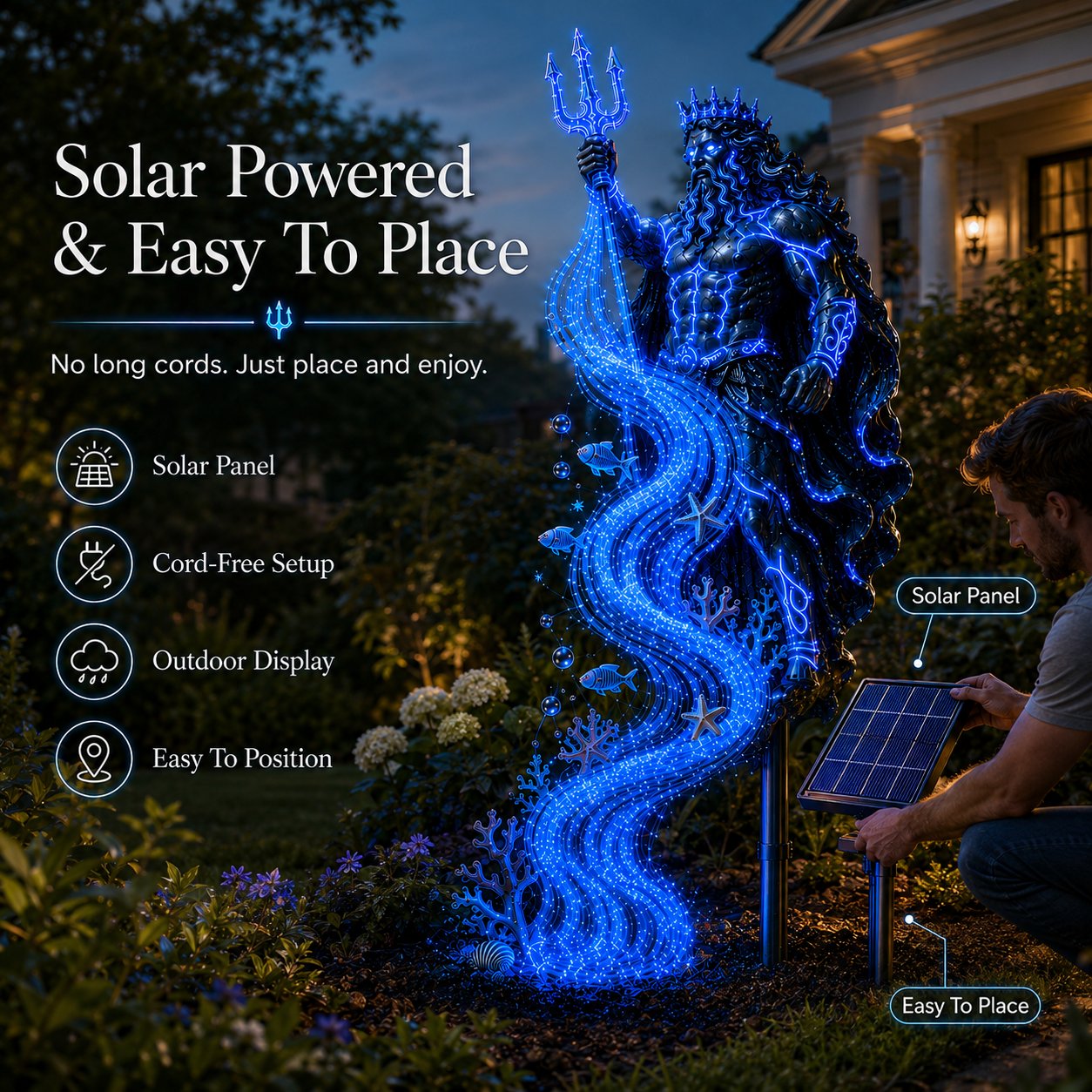 🔥Last Day 49% OFF🔥🌊 Poseidon Tidal Spiral Solar Garden Light