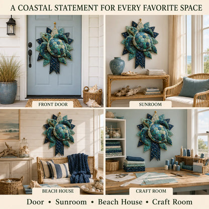 ⏳ Last Day 49% OFF – 🌊 Beginner-Friendly DIY Large Coastal Quilted Seaside Wreath Sewing Kit Collection | Complete Kit with Coordinated Fabrics, Sewing Materials & Step-by-Step Guide Included 💕