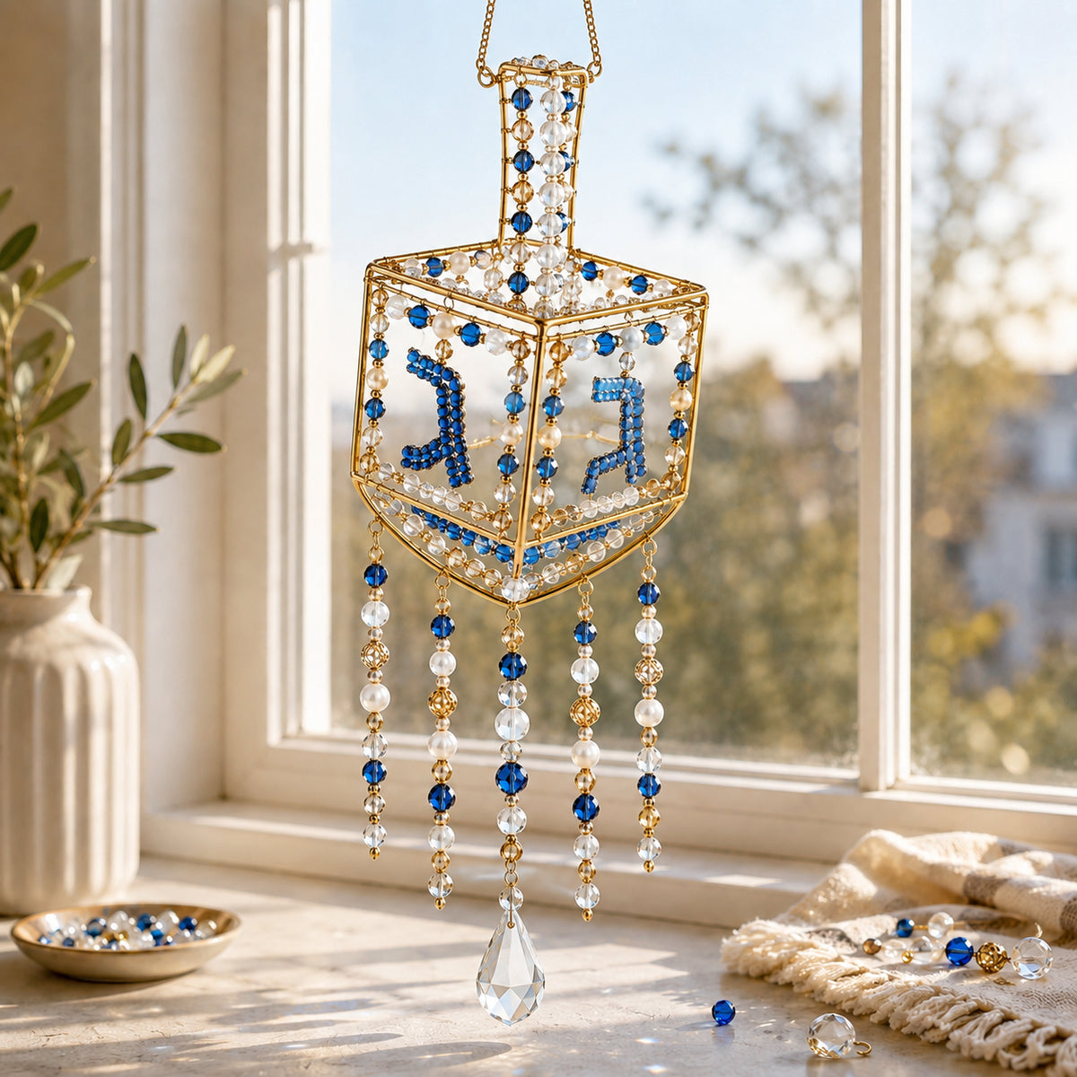 🕎 DIY Hanukkah Beaded Suncatcher Kit Create Your Own Festival of Lights Window Décor