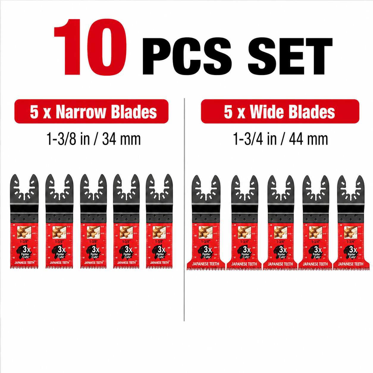 🪚 Japanese-Tooth Oscillating Multi-Tool Blades – Faster, Cleaner Cuts for Wood & PVC
