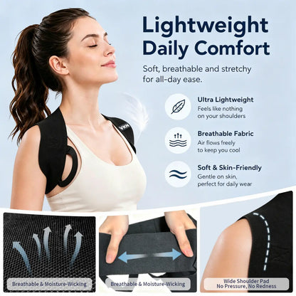 Adjustable Posture Corrector – Comfortable Back Support Brace for Men & Women (XS–XXL)