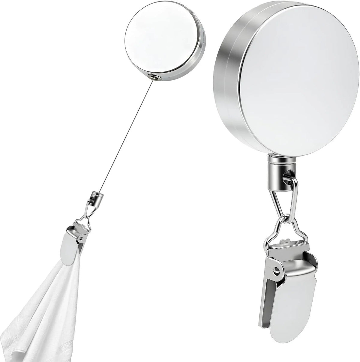Retractable Towel Holder Clips – No-Drill Self-Adhesive Hangers