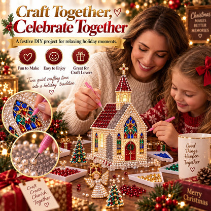 ✨🔥Sparkling Christmas Church DIY Gem Art Kit