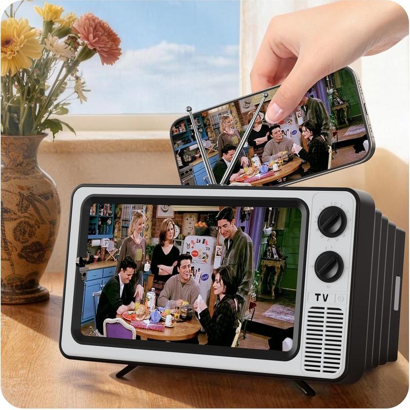 📺 12-Inch Retro TV-Style Phone Screen Magnifier Stand