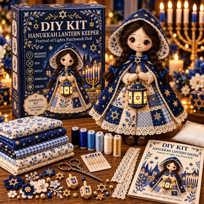 🕎🧵 Hanukkah DIY Patchwork Doll Kit | 3 Festival of Lights Designs