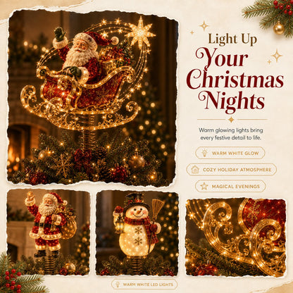 Lighted Christmas Tree Topper Collection – 7 Festive Character Designs