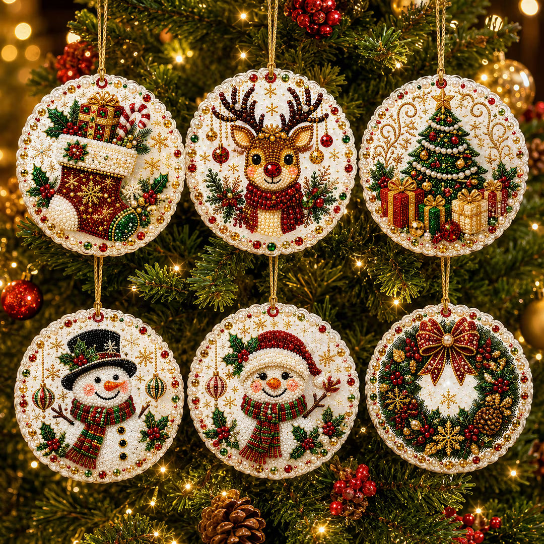 🔥Only $9.99 Last Day Promotion!🎄Christmas DIY Diamond Painting Ornaments Kit (6 PCS)🎅
