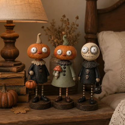 🎃Primitive Pumpkin Friends – Vintage Halloween Collectible Figurines