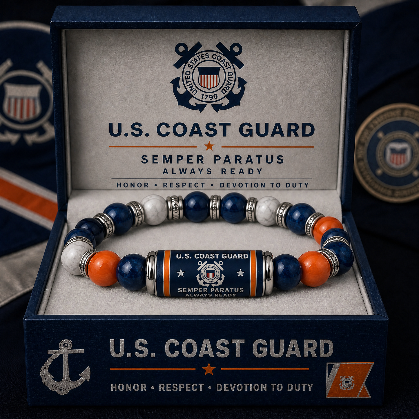 ⚓Last Day Promo: 49% OFF - U.S. Coast Guard Semper Paratus Tribute Beaded Bracelet  -  Buy 2 Get 1 Free & ✈️Free Shipping Today!