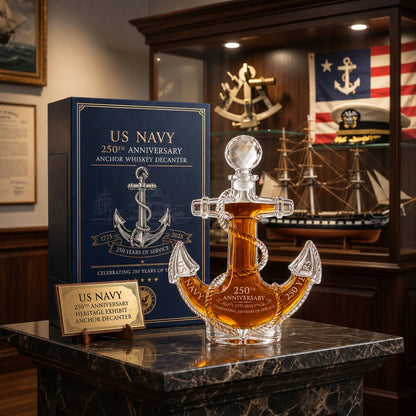 US Navy 250th Anniversary Anchor Whiskey Decanter