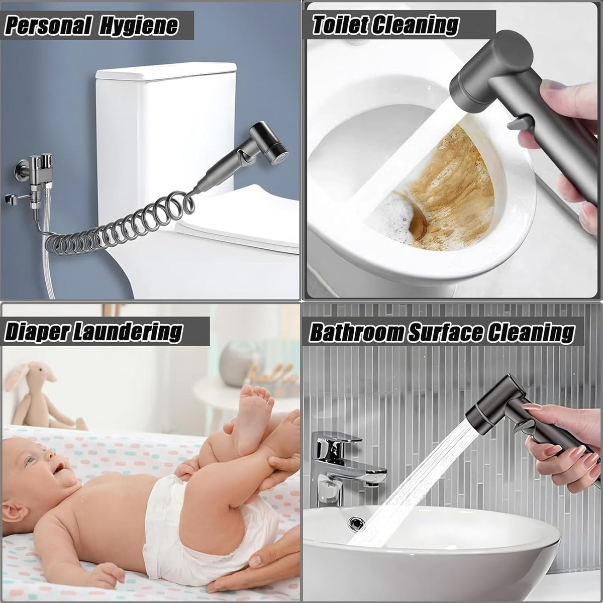 🔥 1-In-2-Handheld Out Dual Control Valve Bidet Sprayer for Toilet