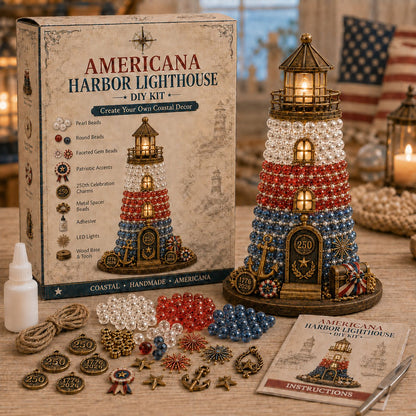 ⏳ Last Day 49% OFF – 🌊 Beginner-Friendly DIY Lighted Sea Glass-Style Lighthouse Kit Collection | Complete Kit with Sea Glass-Style Pieces, LED Lights & Step-by-Step Guide Included 💕