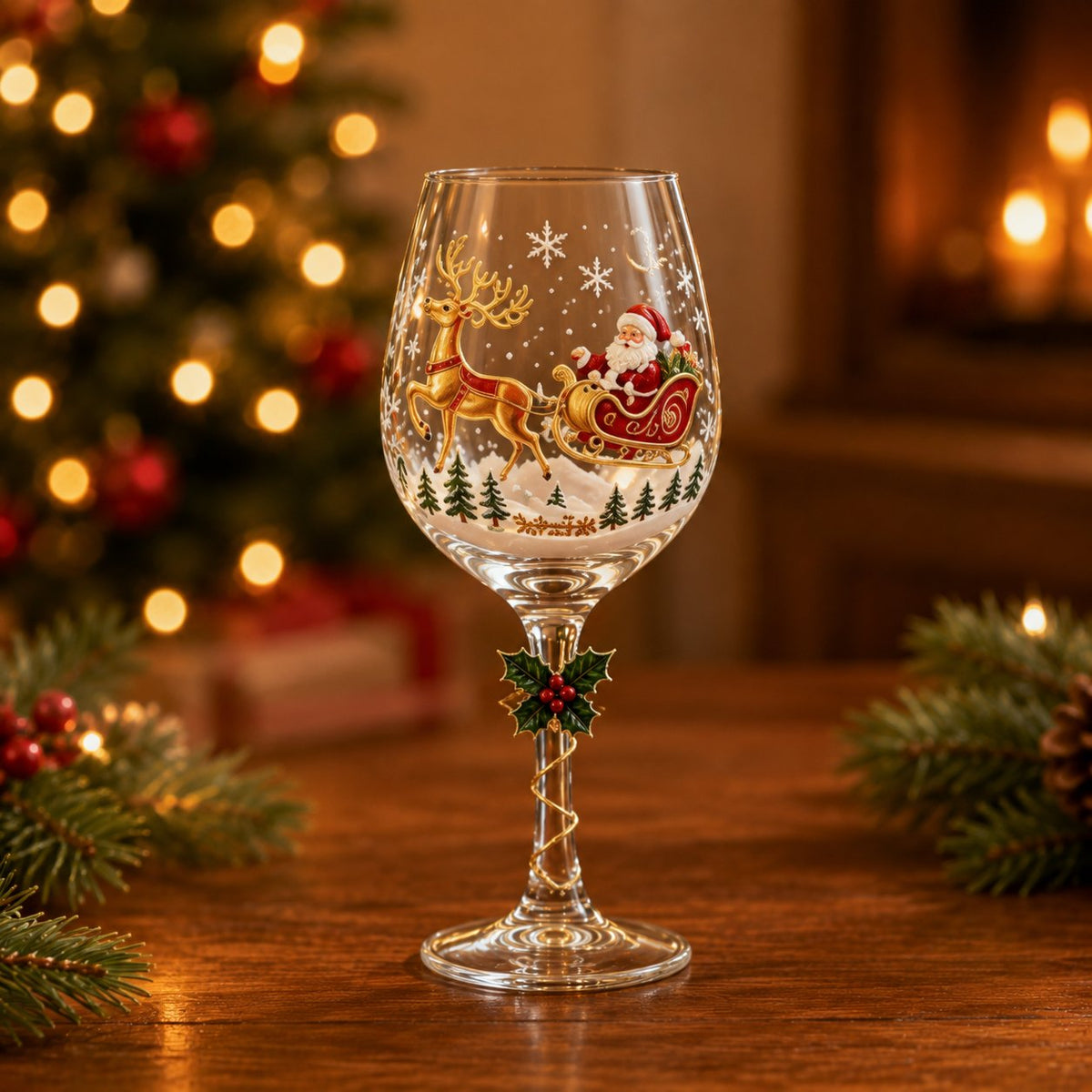 🎄Christmas stemware with a festive motif