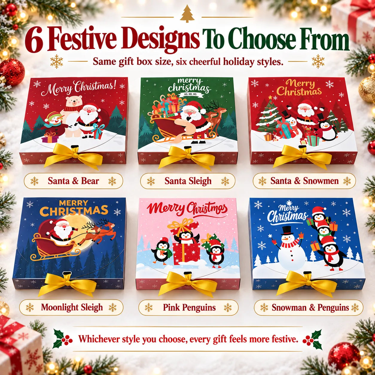 🎄 Christmas Gift Boxes With Ribbon 🎁