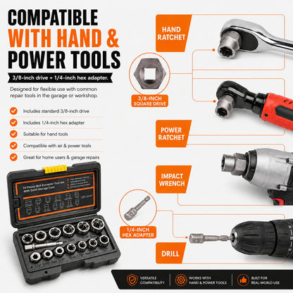 🧰13+1 PCS Bolt & Nut Extractor Set🔩-Buy 2 Get Free Shipping