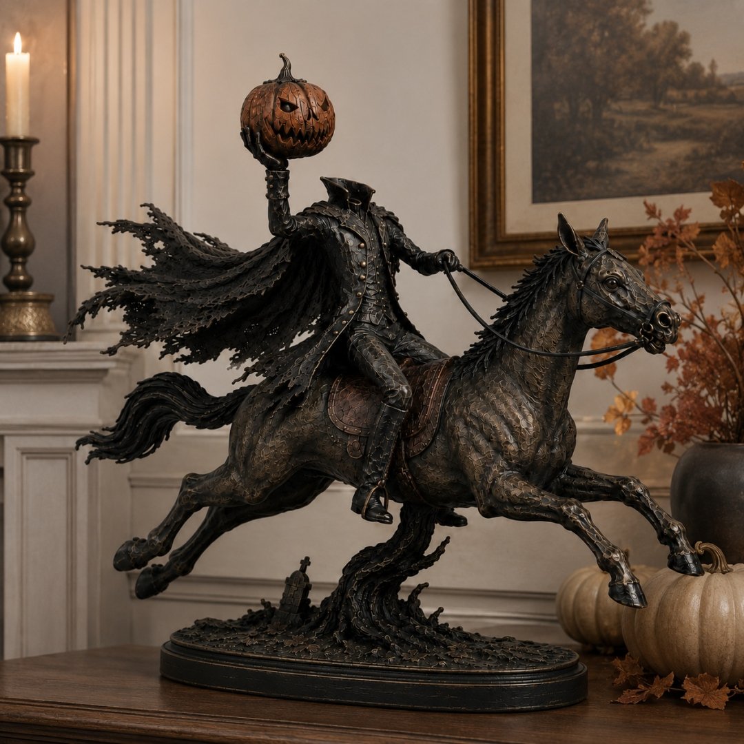 ⏰Limited Stock 60% OFF🎃🏇Midnight Chase Headless Horseman Statue