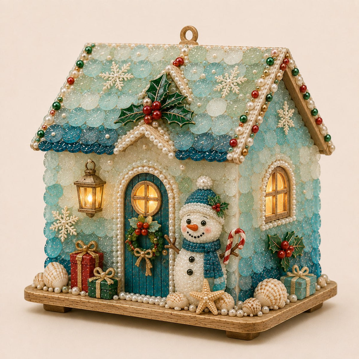 ✨ DIY Illuminated Sea Glass Christmas Cottage Kit