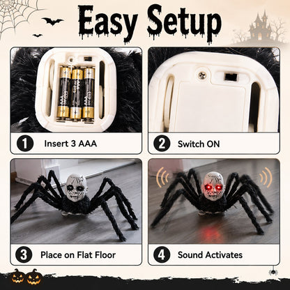 🕷️ Sound-Activated Crawling Baby-Face Spider Halloween Decor 🎃