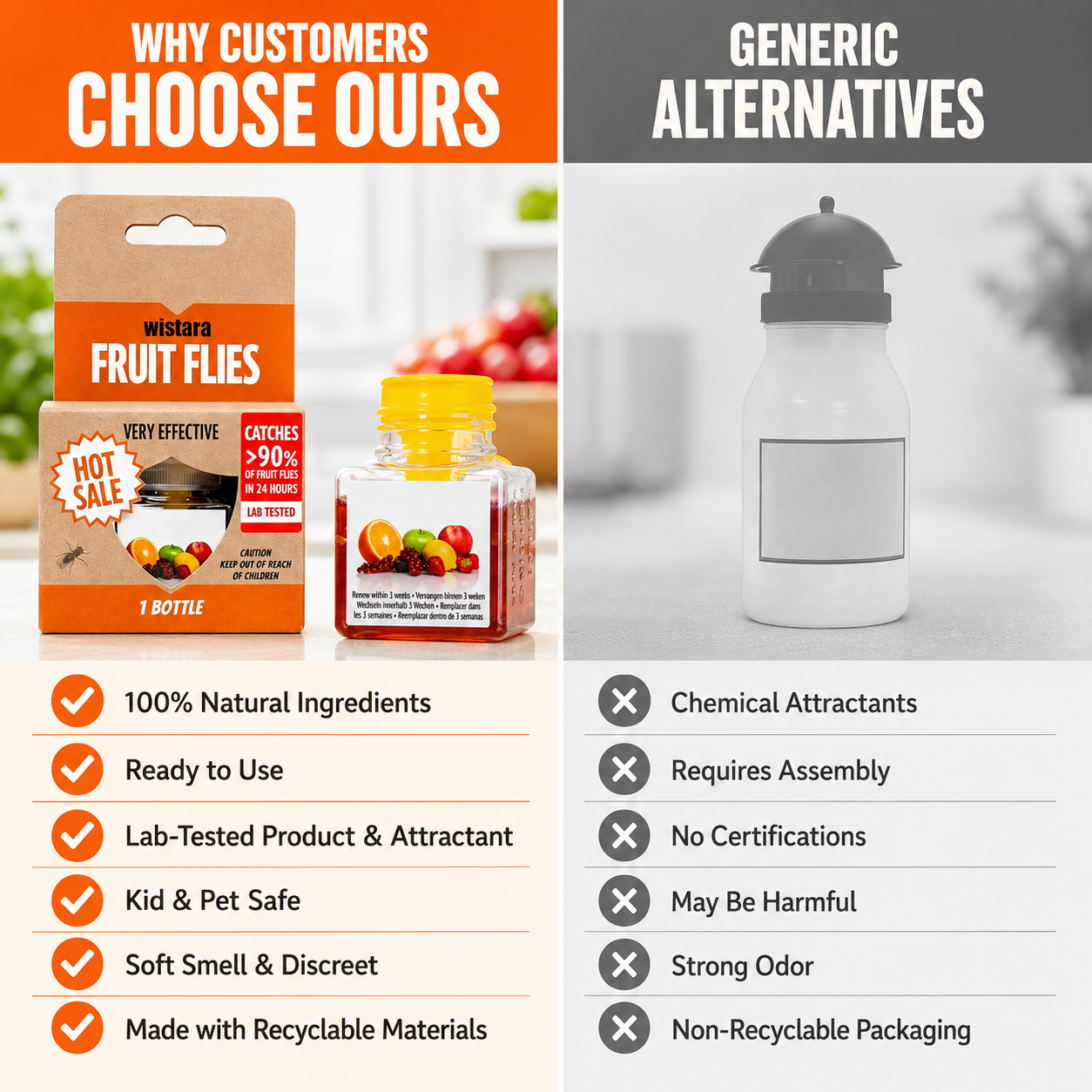 🏆Buy 2 Get 1 Free🔥Fruit Fly Traps- safe for children and pets