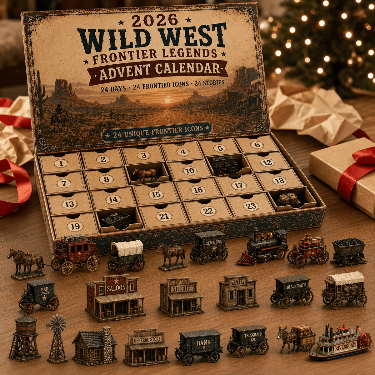 Wild West Frontier Advent Calendar – 24 Western Mini Collectibles