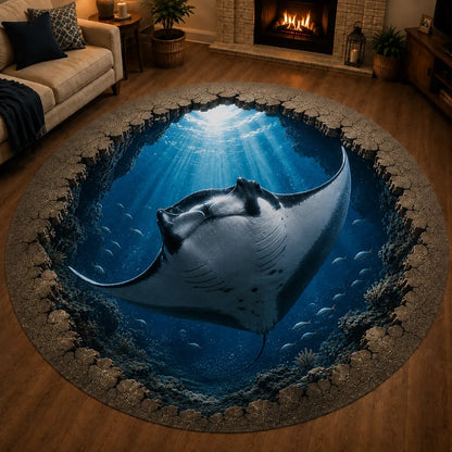 🔥😍✈️ 50% OFF🌊Ocean Portal Illusion Rug - A Realistic 3D Ocean World Beneath Your Feet