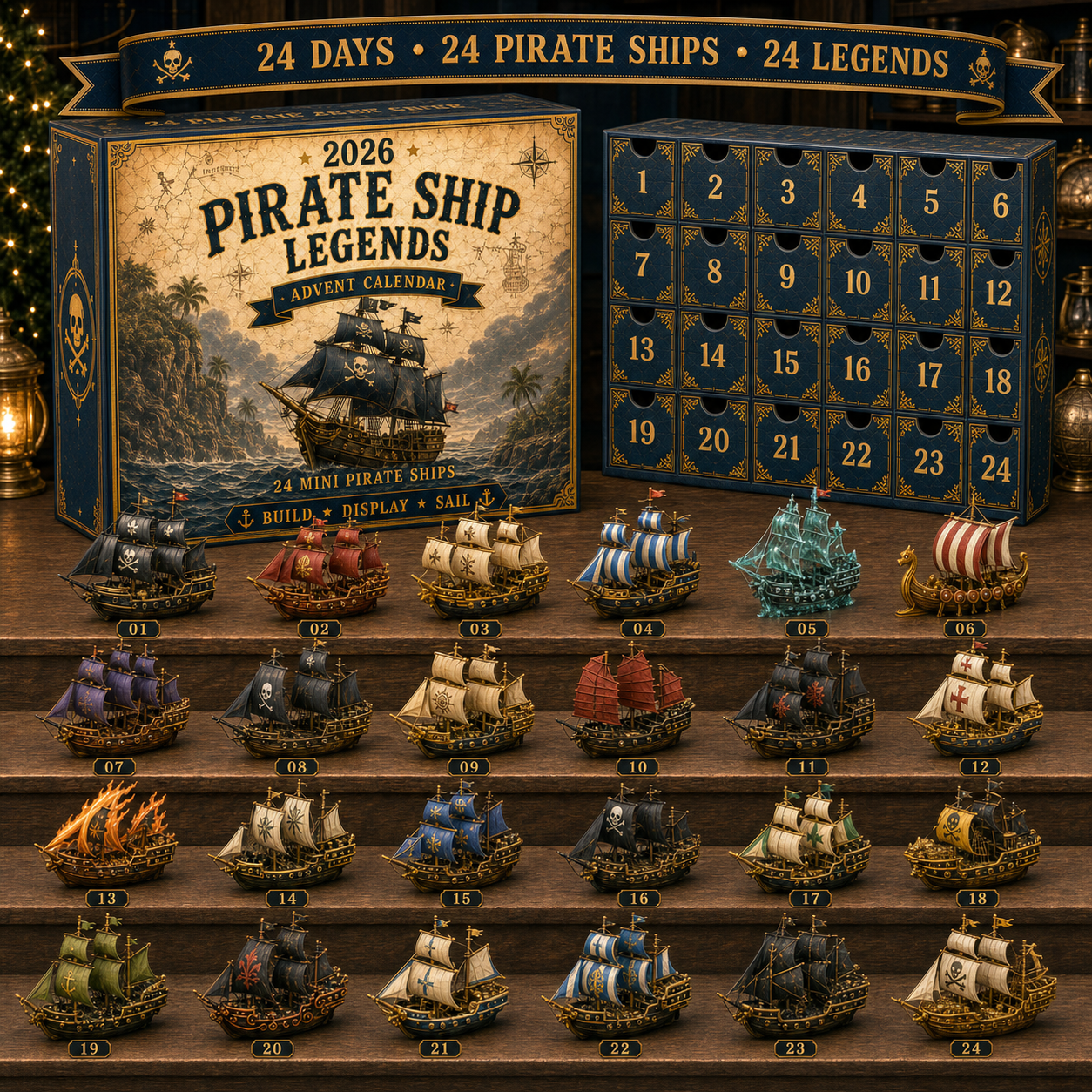 Pirate Ship Advent Calendar daily countdown