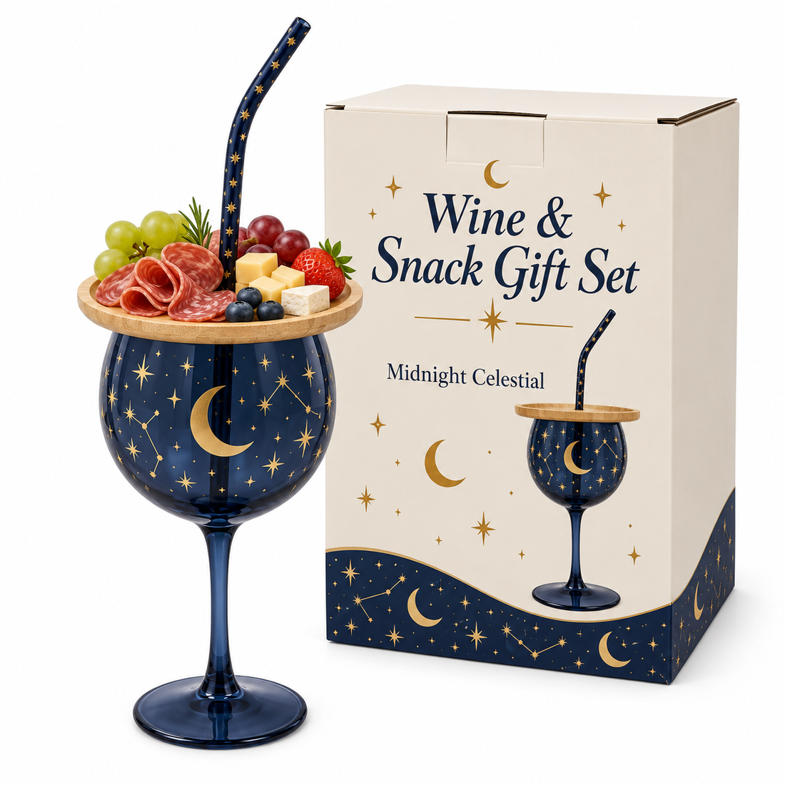 Charcuterie wine glass topper