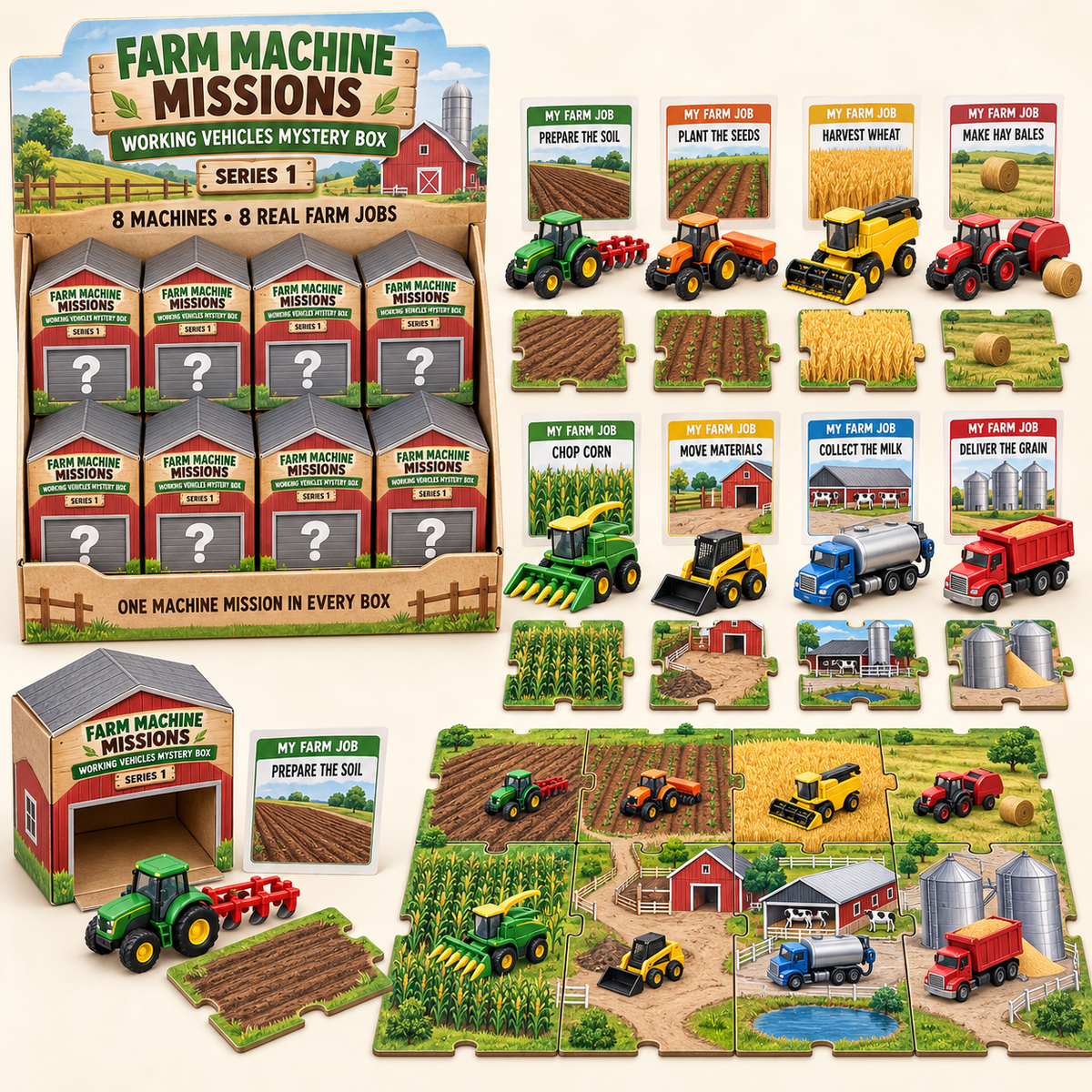 🚜 Farm Machine Missions Mystery Box – 8 Working Vehicles & Real Farm Jobs 🌾