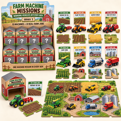 🚜 Farm Machine Missions Mystery Box – 8 Working Vehicles & Real Farm Jobs 🌾